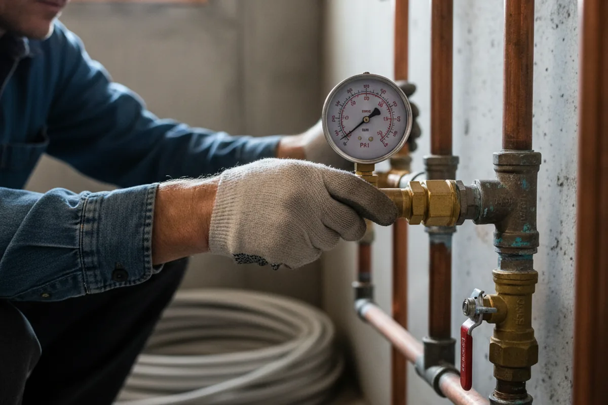 Pressure testing a repaired line during Water Line Repair in Atmore